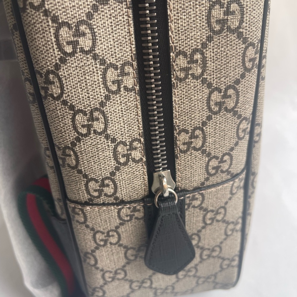 COPY - $1290 Gucci Brown Coated Canvas Punky FriendGRG Web Straps Backpack 4335… - Picture 6 of 17